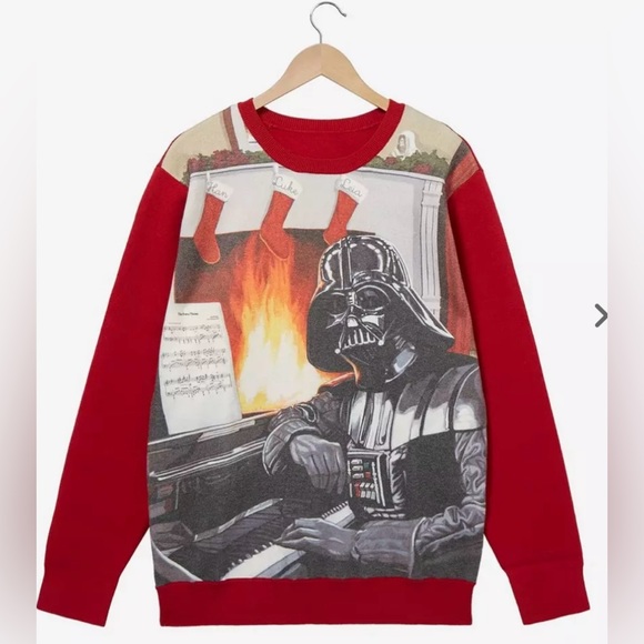 NWT-BoxLunch/Star Wars Darth Vader fireplace holiday sweater 3X - Picture 1 of 12